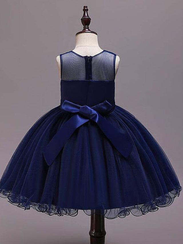 Short Princess Satin Tulle Sleeveless Jewel Neck Wedding Party Pageant Flower… - photo 4