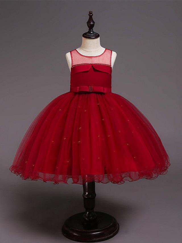 Short Princess Satin Tulle Sleeveless Jewel Neck Wedding Party Pageant Flower… - photo 6