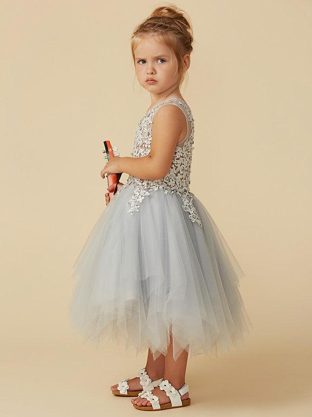 Short Princess Tulle Sleeveless Jewel Neck Pageant Flower Girl Dresses - photo 3