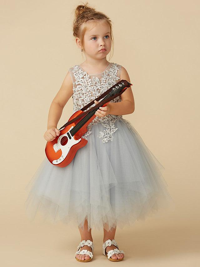 Short Princess Tulle Sleeveless Jewel Neck Pageant Flower Girl Dresses - photo 4