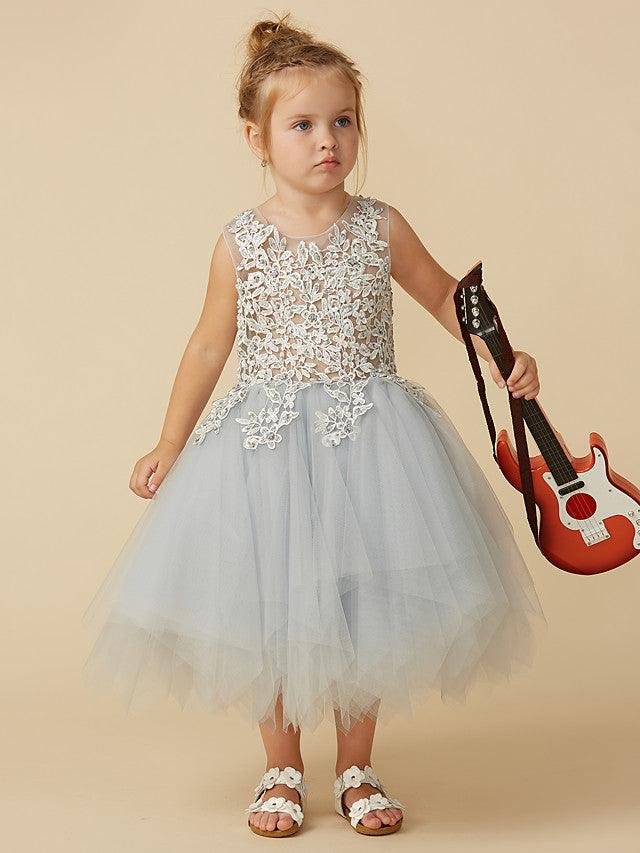 Short Princess Tulle Sleeveless Jewel Neck Pageant Flower Girl Dresses - photo 5