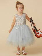 Short Princess Tulle Sleeveless Jewel Neck Pageant Flower Girl Dresses - photo 5