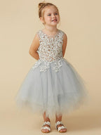 Short Princess Tulle Sleeveless Jewel Neck Pageant Flower Girl Dresses - photo 6