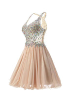 Short Mini Halter A Line Princess Homecoming Dresses Beaded PG038 by pgmdress