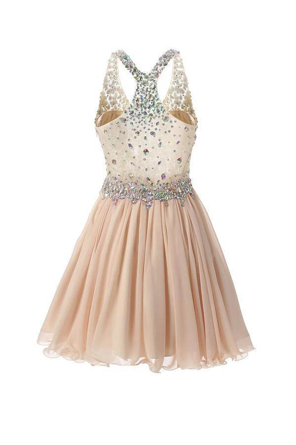 Short Mini Halter A Line Princess Homecoming Dresses Beaded PG038 by pgmdress