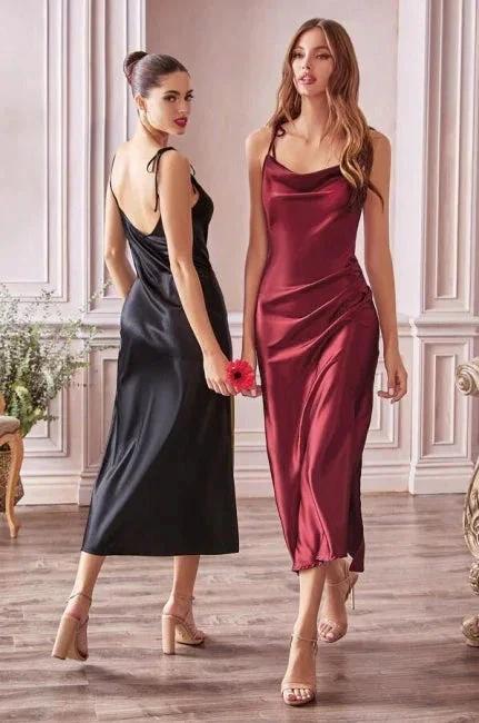 Simple Green Spaghettistraps Sleeveless Mermaid Elastic Woven Satin Bridemaiddresses with Ruffles by misshow.com