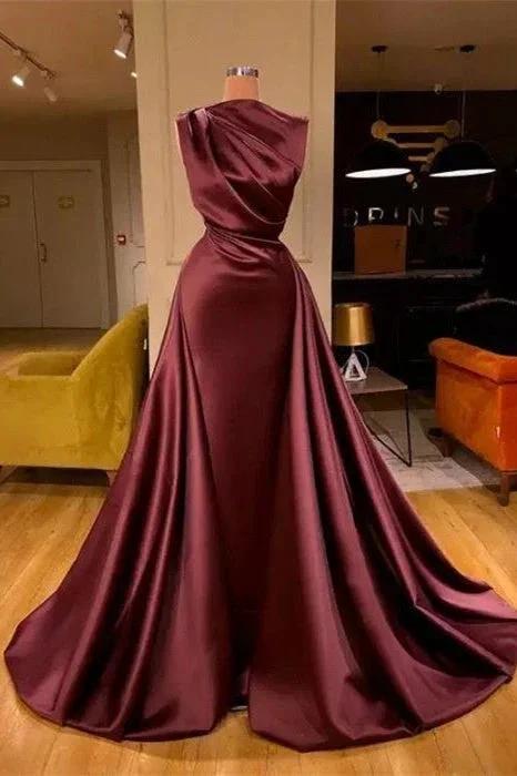 Simple High Neck Sleeveless Long Fashion Prom Dresses by misshow.com