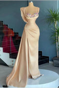 Simple Mermaid Sweetheart Satin Beading Long Prom Dress by BIZTUNNEL