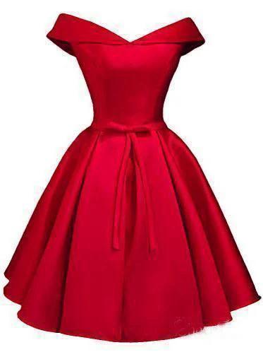 Simple Off the Shoulder Blush Homecoming Dresses Satin Graduation Dress PD288 by pgmdress