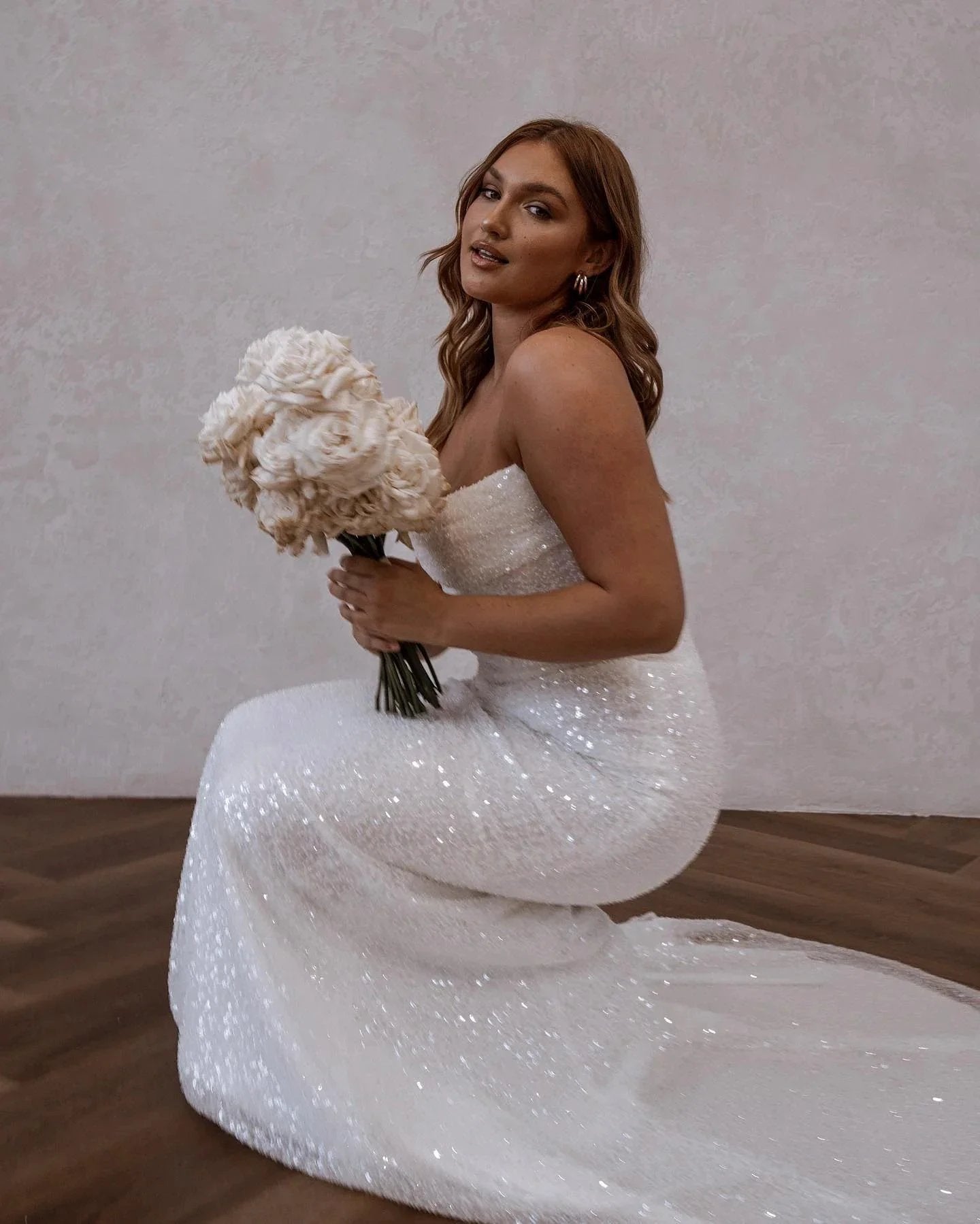 Simple Off-the-shoulder Glitter Mermaid Wedding Dresses by misshow.com