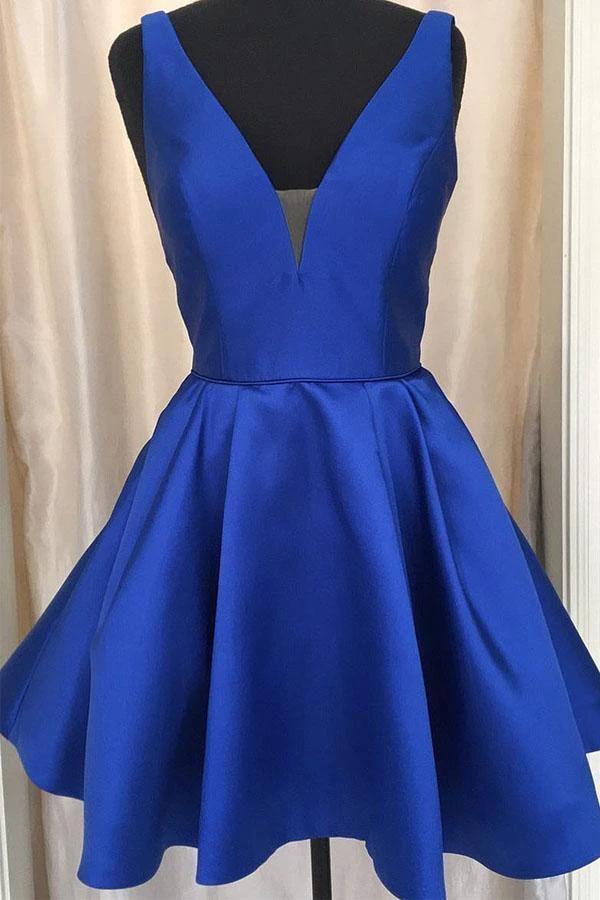 Simple Satin Short Prom Dress Lavender Homecoming Dress PD319 by pgmdress