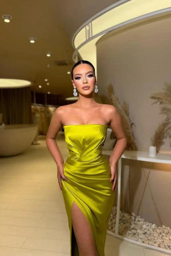 Simple Sexy Long Mermaid Sleeveless Evening Dresses With Slit by misshow.com