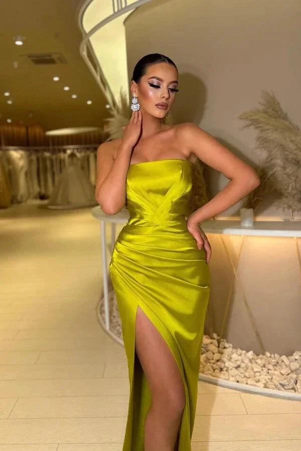 Simple Sexy Long Mermaid Sleeveless Evening Dresses With Slit by misshow.com