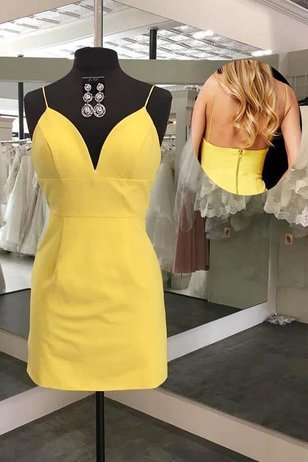 Simple Sheath V Neck Straps Red Mini Party Dress Homecoming Dress PD398 by pgmdress