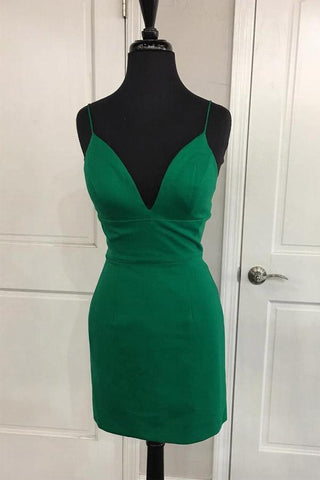 Simple Sheath V Neck Straps Red Mini Party Dress Homecoming Dress PD398