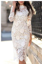 Simple Short Sheath Lace Prom Dresses with Sleeves by BIZTUNNEL