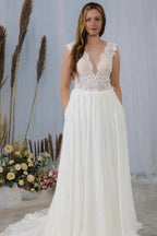 Simple wedding dresses with lace | Summer wedding dresses by misshow.com