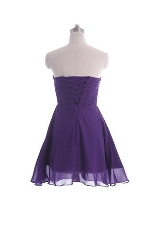 Vestido de dama de honor sin tirantes de gasa sencilla, vestido de fiesta PG039