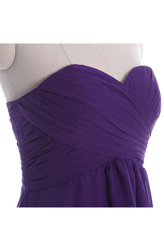 Vestido de dama de honor sin tirantes de gasa sencilla, vestido de fiesta PG039