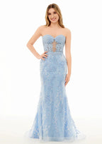 Terry | Black Sweetheart Lace Appliques Mermaid Long Prom Dresses by KissProm