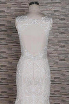 Sleek Square Neck Appliques Pretty Mermaid Elegant Wedding Dresses by misshow.com