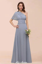 Sleeveless A-line Bridesmaid Dress Floor-Length Formal Dress by misshow.com