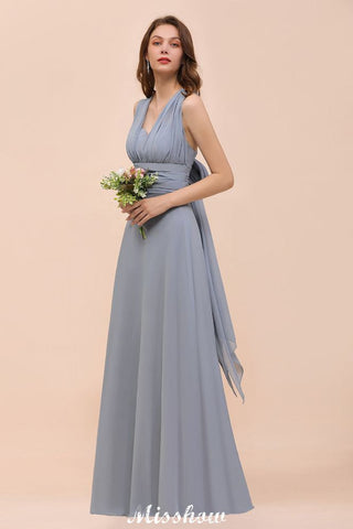 Vestido de dama de honor sin mangas, corte A, largo hasta el suelo, vestido formal
