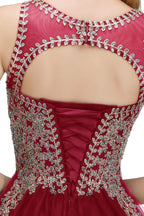 Abito da festa senza maniche a linea ad A con perline scintillanti, abito per il ritorno a casa