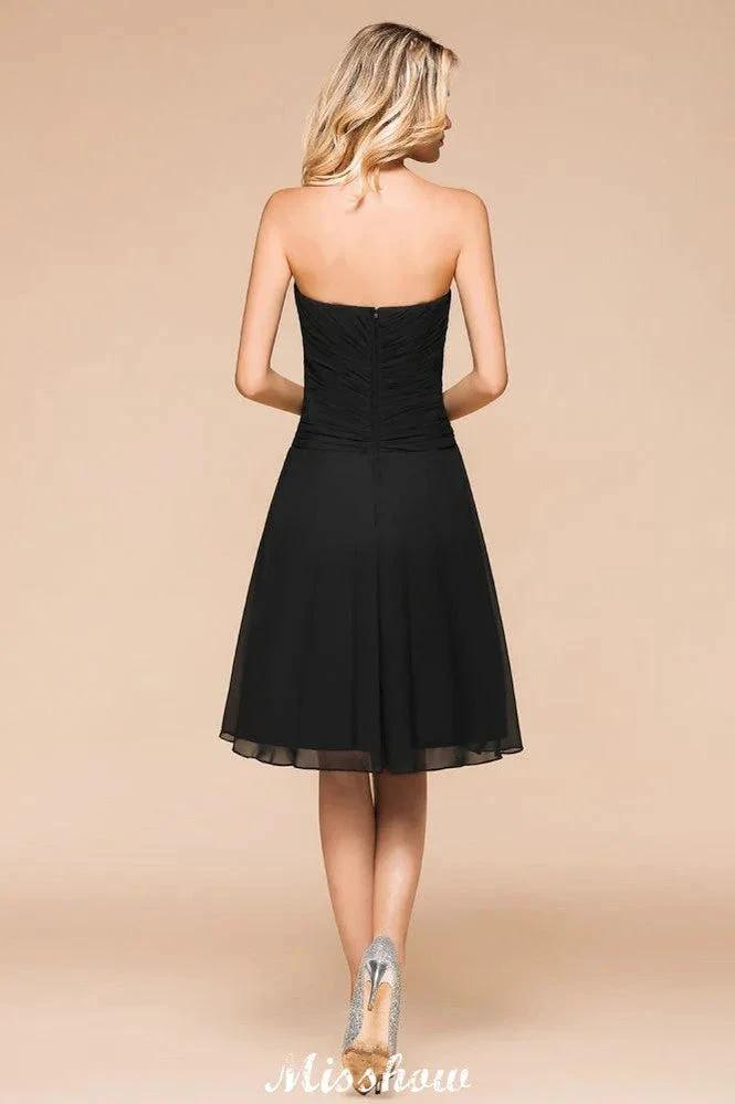 Sleeveless Black Tie Affair Special Occasion Dress Mini Bridesmaid Dress by misshow.com