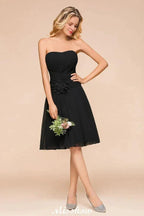 Sleeveless Black Tie Affair Special Occasion Dress Mini Bridesmaid Dress by misshow.com