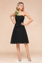 Sleeveless Black Tie Affair Special Occasion Dress Mini Bridesmaid Dress by misshow.com