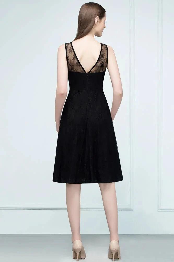 Sleeveless Lace A-line Knee Length Bridesmaid Dresses by misshow.com