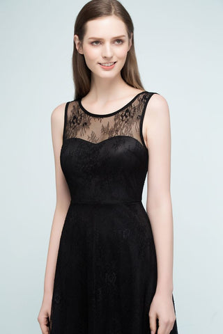 Sleeveless Lace A-line Knee Length Bridesmaid Dresses