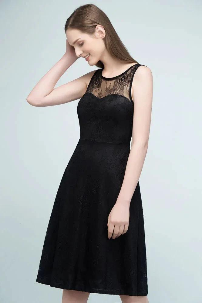 Sleeveless Lace A-line Knee Length Bridesmaid Dresses by misshow.com