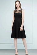 Sleeveless Lace A-line Knee Length Bridesmaid Dresses by misshow.com