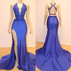 Sleeveless Prom Dress Mermaid Split With Lace Appliques by misshow.com
