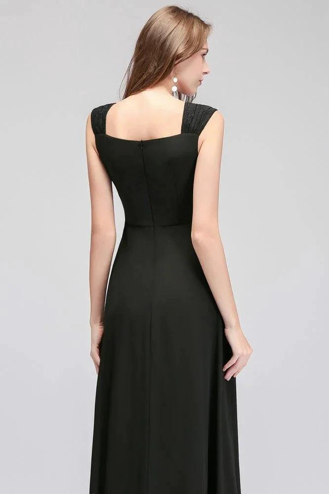 Sleeveless Ruffled Chiffon Black Bridesmaid Dresses by misshow.com