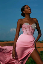 Sleeveless Split Front Sweetheart Beading Prom Dress by misshow.com