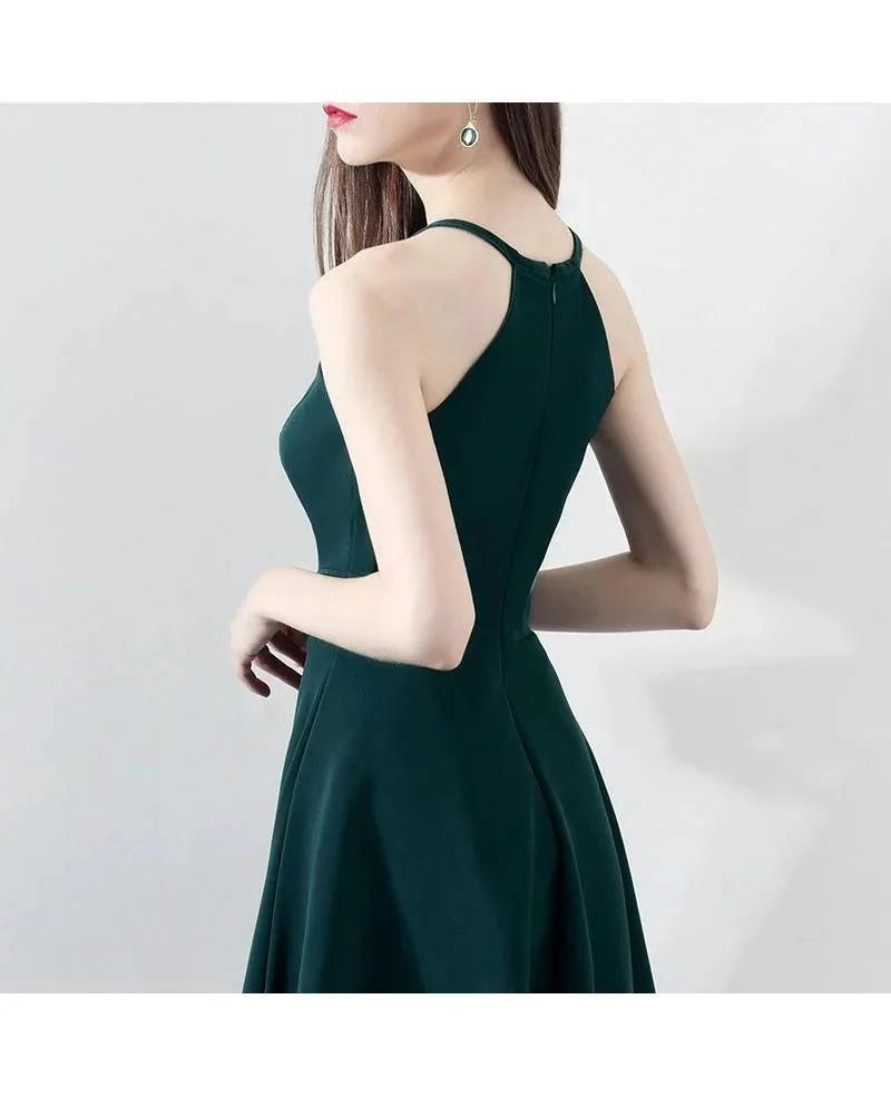 Slim Dark Green Aline Short Party Dress Homecoming Dresses Halter PD197 by pgmdress