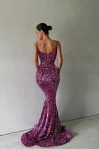 Slim Sequined Mermaid Prom Dress Charming Spaghetti by misshow.com