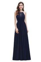 Spaghetti Bateau Aline Evening Maxi Dress Sequins Chiffon Bridesmaid Dress