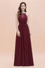 Spaghetti Bateau Aline Evening Maxi Dress Sequins Chiffon Bridesmaid Dress