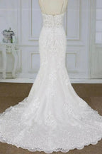 Spaghetti Strap Appliques Pretty Mermaid Elegant Wedding Dresses by misshow.com