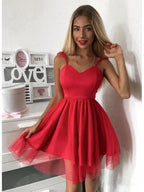 Spaghetti Strap Red Short Prom Dress Mini Homecoming Dress PD305 by pgmdress