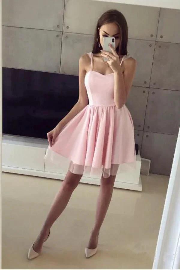 Spaghetti Strap Red Short Prom Dress Mini Homecoming Dress PD305 by pgmdress