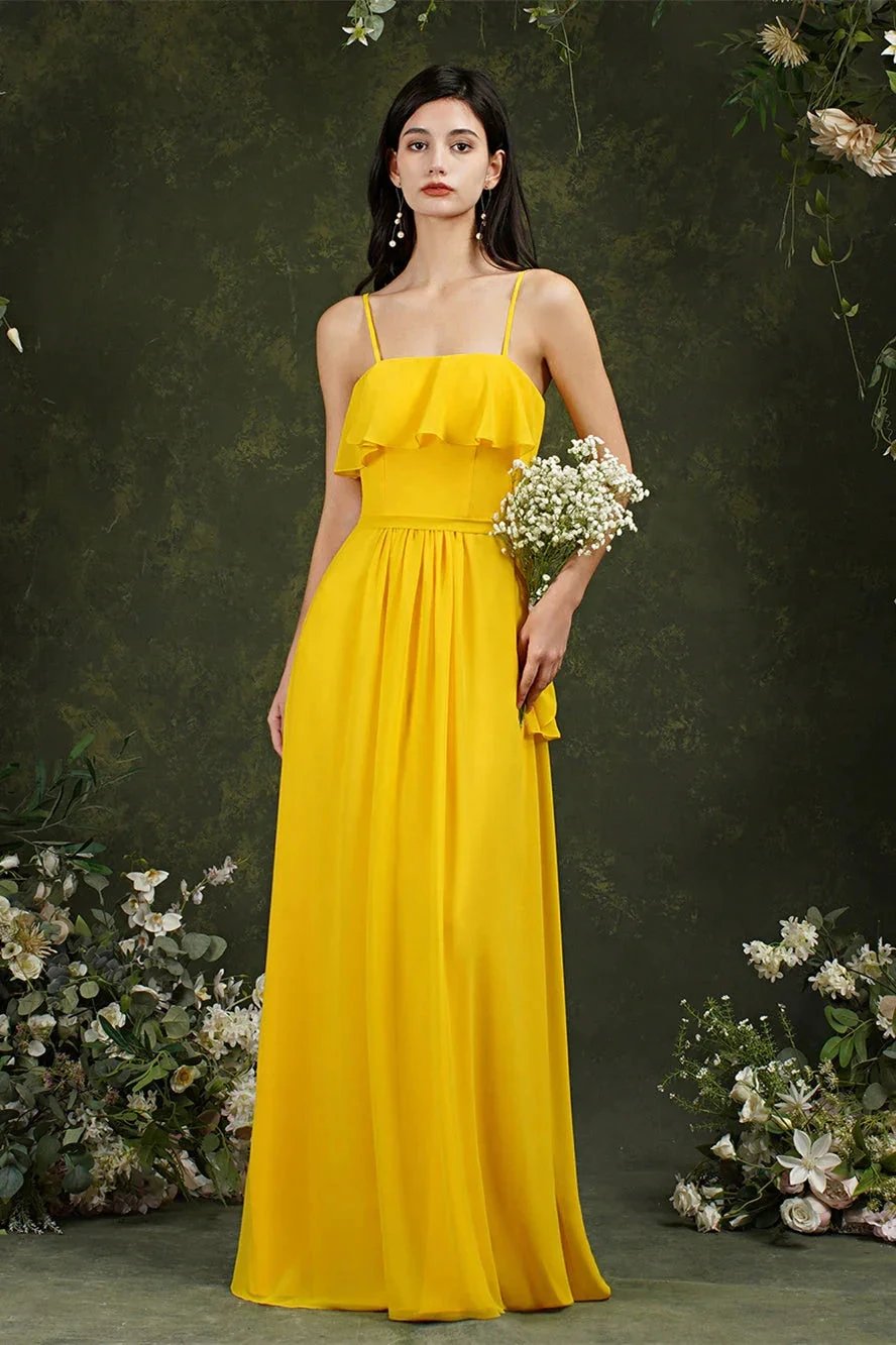 Spaghetti Strapes Split Front Aline Tulle Long Prom dress by misshow.com