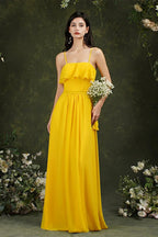 Spaghetti Strapes Split Front Aline Tulle Long Prom dress by misshow.com