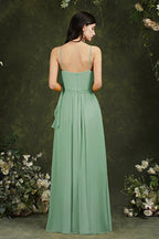 Spaghetti Strapes Split Front Aline Tulle Long Prom dress by misshow.com