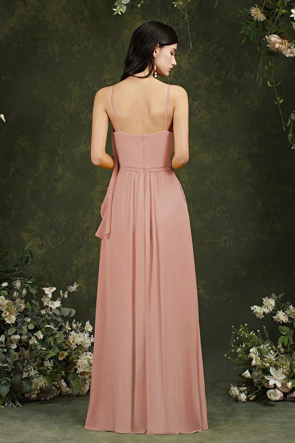 Spaghetti Strapes Split Front Aline Tulle Long Prom dress by misshow.com