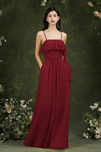Spaghetti Strapes Split Front Aline Tulle Long Prom dress by misshow.com
